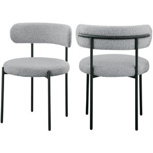 Maklaine Contemporary Gray Finished Fabric Dining Chair