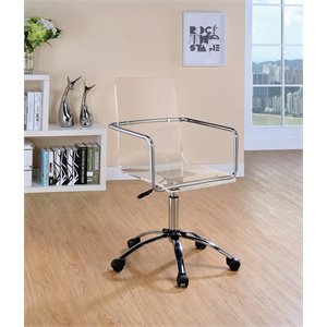 maklaine modern design transparent acrylic adjustable office chair in clear