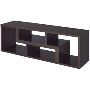 maklaine convertible tv console and bookcase combination in brown