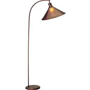 maklaine 3 way metal floor lamp with arc design & compressed shade in bronze