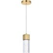 Maklaine Metal Royal Cut Crystal LED Pendant with Clear Shade in Gold Finish
