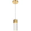 Maklaine Metal Royal Cut Crystal LED Pendant with Clear Shade in Gold Finish