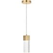 Maklaine Metal Royal Cut Crystal LED Pendant with Clear Shade in Gold Finish