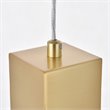 Maklaine Metal Royal Cut Crystal LED Pendant with Clear Shade in Gold Finish