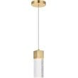 Maklaine Metal Royal Cut Crystal LED Pendant with Clear Shade in Gold Finish