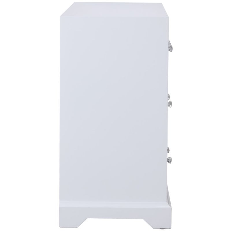 Maklaine 6 Drawer 48 inches Dresser in Hand Painted White Finish