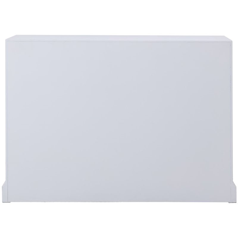 Maklaine 6 Drawer 48 inches Dresser in Hand Painted White Finish