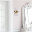 Maklaine Metal and Crystal Gold Wall Sconce Rectangular Royal Cut 14