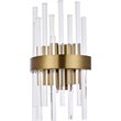 Maklaine Metal and Crystal Gold Wall Sconce Rectangular Royal Cut 14
