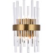 Maklaine Metal and Crystal Gold Wall Sconce Rectangular Royal Cut 14