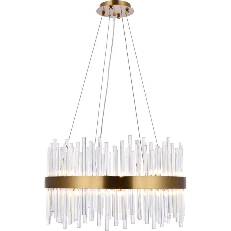 Maklaine 16 Light Royal Cut Crystal Chandelier in Gold Finish
