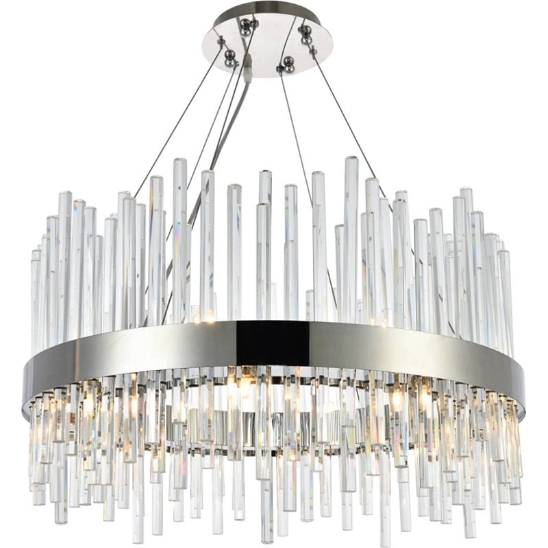 Maklaine 16 Light Royal Cut Crystal Chandelier in Chrome Finish