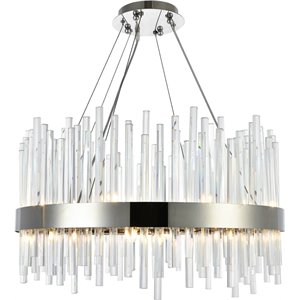 Maklaine 16 Light Royal Cut Crystal Chandelier in Chrome Finish