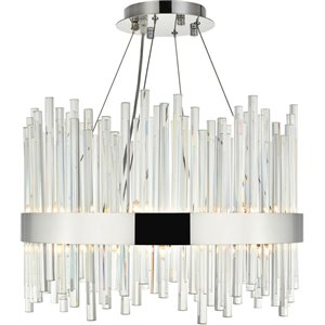 Maklaine 14 Light Royal Cut Crystal Chandelier in Chrome Finish