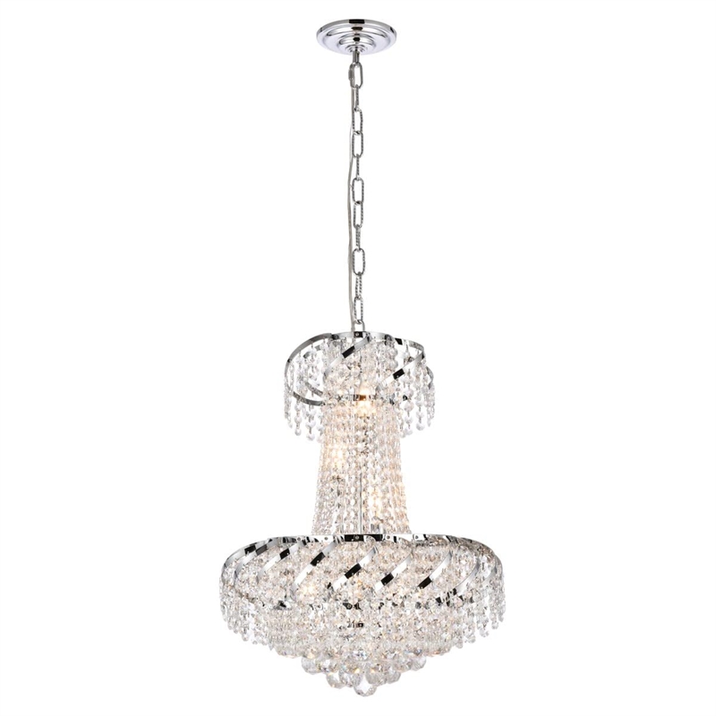 Maklaine 6 Light Royal Cut Crystal Steel Chandelier in Gold Finish