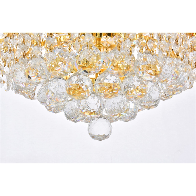 Maklaine 6 Light Royal Cut Crystal Steel Chandelier in Gold Finish