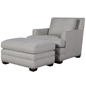 maklaine transitional styled olefin fabric chair in gray finish