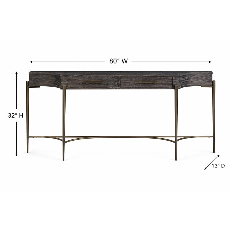 Maklaine Modern styled Wood Console Table in Onyx Brown Finish