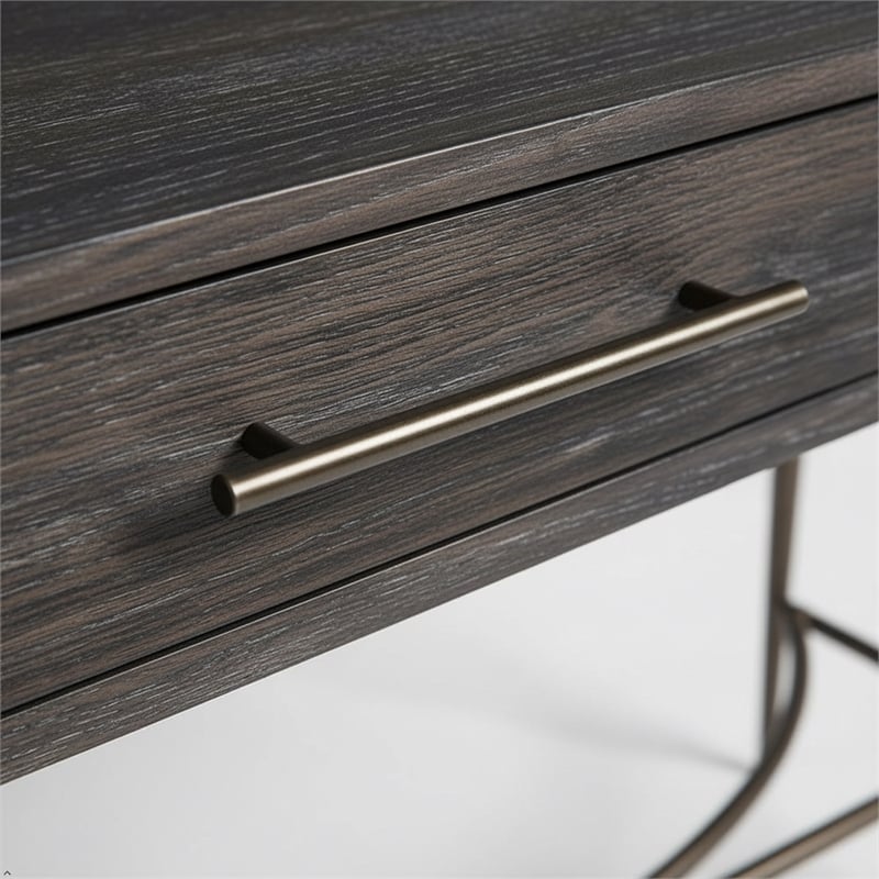Maklaine Modern styled Wood Console Table in Onyx Brown Finish