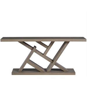 maklaine modern solid rubber wood console table in brown finish