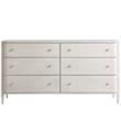 Maklaine Transitional Wood 6 Drawers Dresser in White Finish