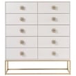 Maklaine Transitional styled Wood Ten Drawer Chest in White Finish