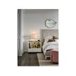 Maklaine Wood Transitional Nightstand with Glass Top in White