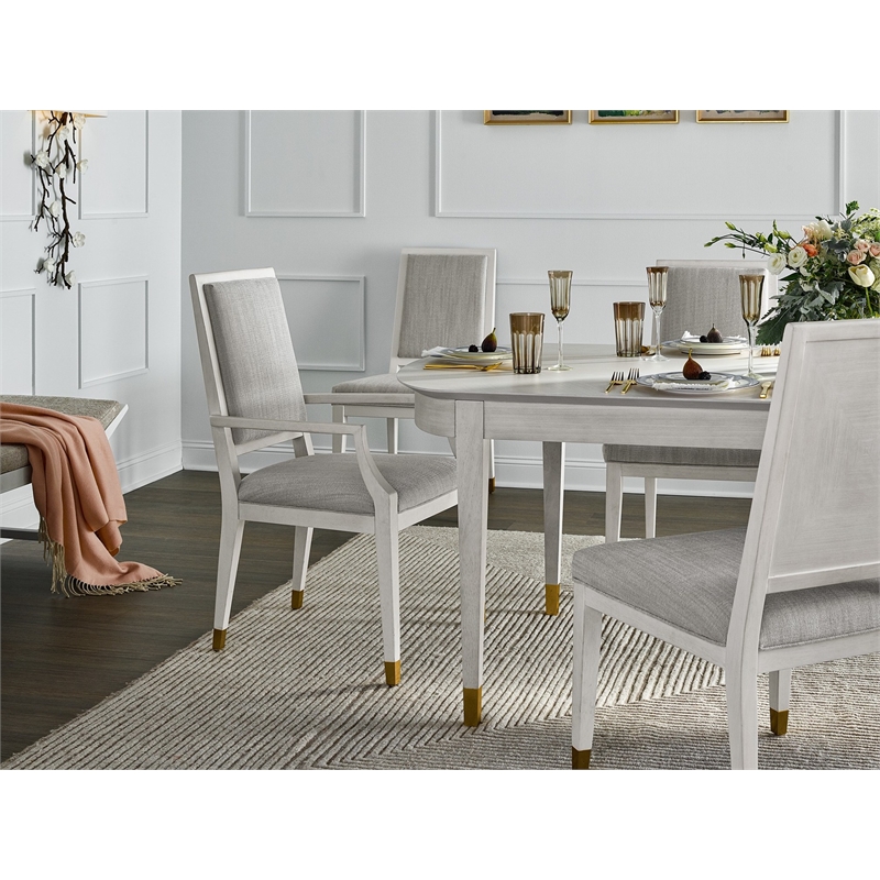 Maklaine Wood Transitional Dining Side Chair (Set of 2) in White