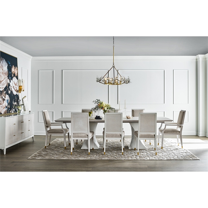 Maklaine Wood Transitional Dining Side Chair (Set of 2) in White