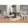 Maklaine Cappuccino Wood 7pc Dining Set with Extendable Table + Beige Chairs