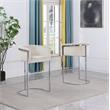 Maklaine Cream Velvet Barstool Chair (Single) with Silver Metal Chrome Base