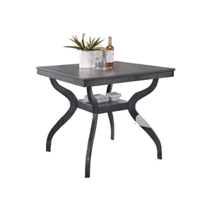 Maklaine Dark Gray Wood Counterheight Square Dining Table 40&quot by 40&quot