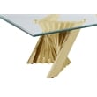 Maklaine Geometric Clear Glass Coffee Table with Gold Stainless Steel