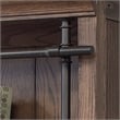 Maklaine Tall Wood Bookcase Wall with Ladder Storage Organizer in Brown