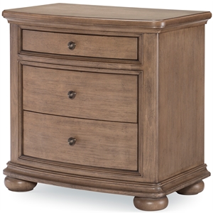 maklaine 3 transitional chestnut drawer wood night stand with usb