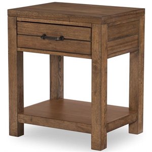 maklaine 1-drawer farmhouse wood open night stand in tree house brown