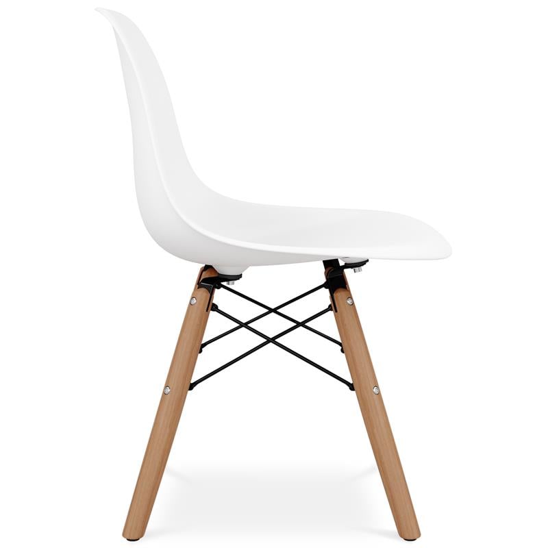 Maklaine 21.75 inches Plastic and Wood Kids Playroom Chairs in White (Set of 2)