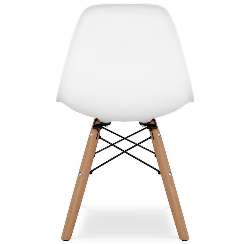Maklaine 21.75 inches Plastic and Wood Kids Playroom Chairs in White (Set of 2)