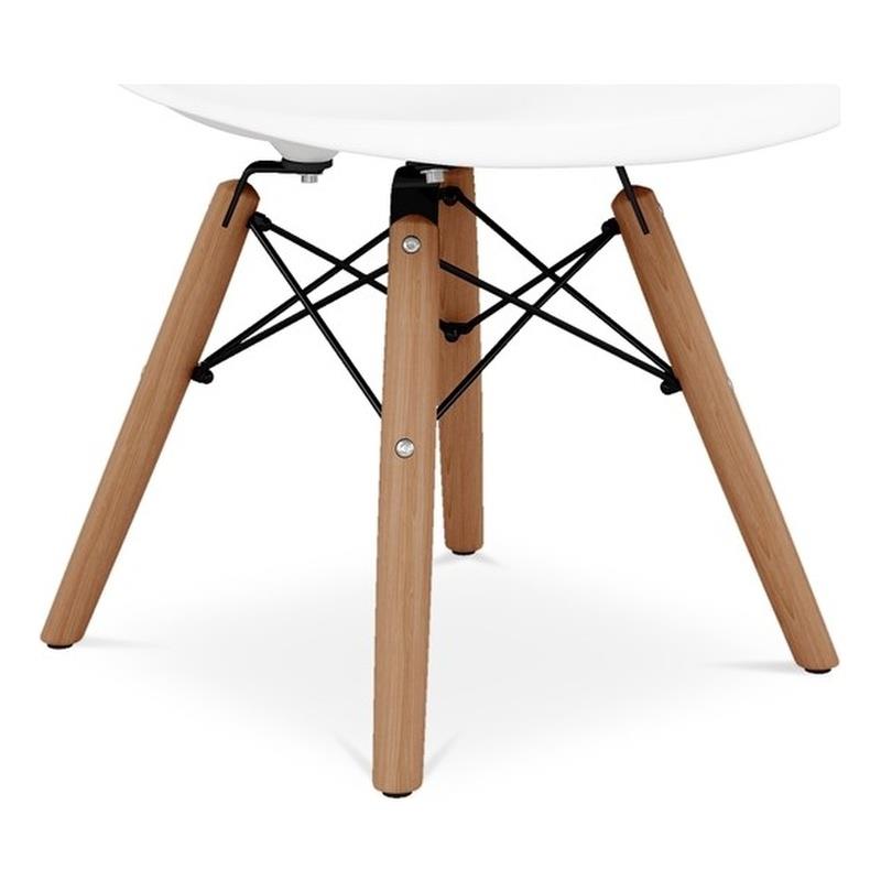 Maklaine 21.75 inches Plastic and Wood Kids Playroom Chairs in White (Set of 2)