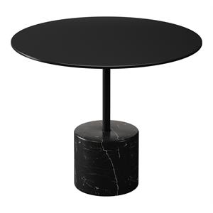 maklaine 17.3 inches mid-century marble and metal coffee table in black