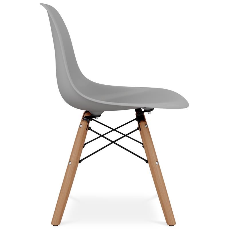Maklaine 21.75 inches Plastic and Wood Kids Playroom Chair in Gray Finish