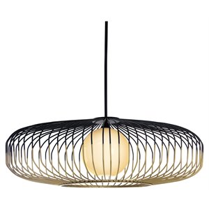 Maklaine 43&quot 1-light Modern Metal Extra Large Pendant Light in Black