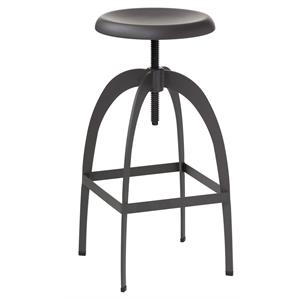 Maklaine 26.5 - 33.5&quot Modern Metal Adjustable Stool in Gray/Chrome