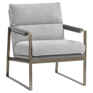 Maklaine 19&quot Modern Fabric Lounge Chair in Antonio Charcoal/Gray