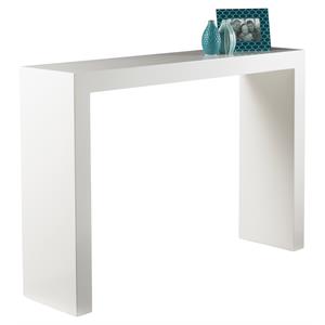Maklaine 47&quot Contemporary Wood Console Table in High Gloss White