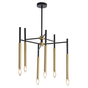 Maklaine 21.25&quot 6-light Modern Metal Large Chandelier in Black