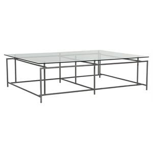 Maklaine 55&quot Rectangular Modern Glass Coffee Table in Clear Finish