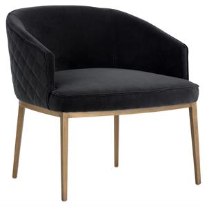 Maklaine 17.75&quot Modern Fabric Lounge Chair in Shadow Gray Finish