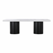 Maklaine Modern / Contemporary White and Black Finish Lacquer Dining Table