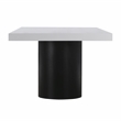 Maklaine Modern / Contemporary White and Black Finish Lacquer Dining Table